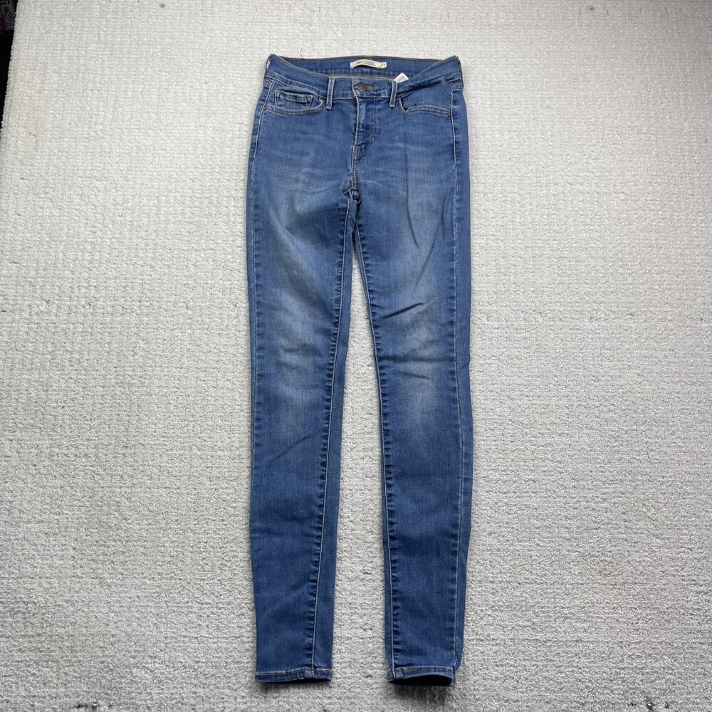 Levis 710 Super Skinny Jeans Womens Size 27 Blue Denim Stretch Mid Rise